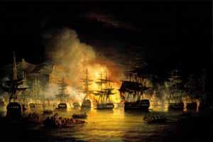 Thomas Luny Bombardment of Algiers oil painting image